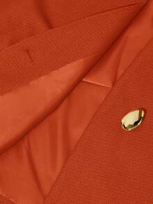 Aveloria Modichic 优雅V领宽松不对称下摆装饰纽扣短袖女式外套，简约设计，通勤百搭。 - 橘色 - 查看 7