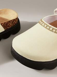 Solecia Women's Buckle Design Casual Fashion Platform Mules - Beige - View 6