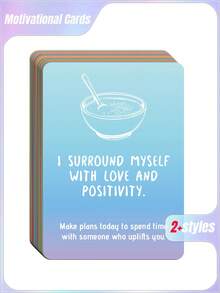 1set/2set 50-Piece Rainbow Gradient Affirmation Cards | Motivational Positive Energy Self-Encouragement Interactive Cards - one size fits all - View 1