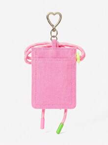 Viva Strut 1 pieza Bolsa de tarjeta con lazo rosa, bolsa de almacenamiento de certificado para uso diario, bolsa de tarjeta portátil con colgante. - Rosa - Ver 3