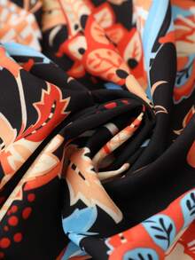 Swim Vcay Women's Summer Beach Bohemian Style Printed Front Open Side Tie Waist Cover Up Dress - Multicolor - View 4