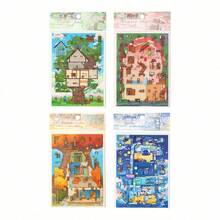 1Set Of 4 Sheets Dream Weaving & Light Crafting 3D Scene-Making Stickers - Cross-Border Student Sticker Pack, DIY 3D Puffy Stickers For Journals - 4pcs - View 10