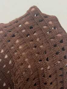 Elamini Fashionable Hollow-Out Sexy Women Knitted Slip Dress - Multicolor - View 3