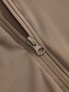 Anewsta New Tight-Fitting Hooded Yoga Jacket, High Stretch Naked Feeling Slim Fit Cardigan With Sleeve Cuffs - Khaki - View 5