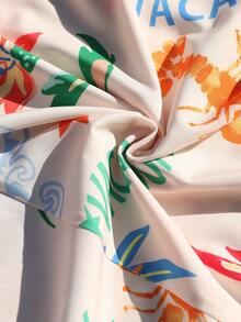 Vivid Eden 女士休闲收腰A字艺术印花无袖沙滩连衣裙，夏季 - 彩色 - 查看 7