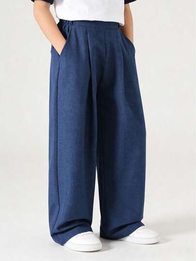 SHEIN Casuvi Kids 男童休闲宽松直筒牛仔裤 1 件