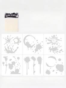 1Set Of 4pcs Ink Falling Into The Mortal World PET Painting Template, Hollow Template, Oil Pastel Newspaper Template, Hollow Painting - Mo Luo Fan Chen - View 9