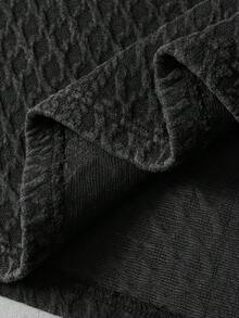 PAVTROS 两件套 Pavtos 男士街头风纯棉短袖T恤和短裤，针织面料，提花纹理，复古水洗，适合复古、朋克、Y2K、追求简洁风格的人士、说唱歌手、年轻街头风爱好者、休闲人士、街头时尚人士、派对人士、返校人士，男女皆宜，可作为送给男友的礼物 - 黑色 - 查看 4