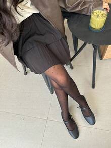 DAZY Teen Girls Sheer Fitted Breathable Versatile Leggings For Everyday Wear - Black - View 2