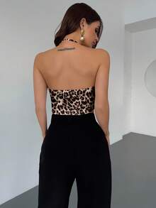 Firerie 优雅性感休闲简约豹纹全包臀露背吊带背心，适合夏季、情人节、狂欢节、海滩、优雅约会、暑假等场合。 - 彩色 - 查看 3