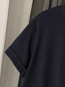 SHEIN 两件套青少年男童黑色T恤和绿色休闲短裤，时尚套装 - 橘色 - 查看 7