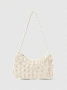 ROMWE Fairycore A Set Of Floral Crocheted Beach Handbags And Accessories, A Stylish Personalized Beach Resort Style Messenger Bag For Women - Decal - View 5