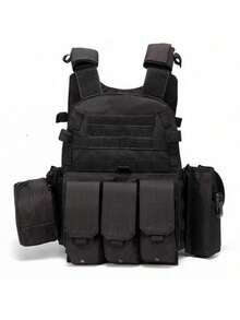 1Parts Mini Model Multifunctional Outdoor Training Vest - Molle System, Adjustable And Can Be Used For CS Gaming, Hiking And Fishing, Polyester, All Season Clothing Vest Men Multifunctional Lightweight Training Vest Black Outdoor CS Field Equipment Tactical Vest Outdoor Camping Vest - Multicolor - View 4