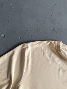 StoneGrade 男士时尚圆领短袖字母图案休闲T恤 - 卡其色 - 查看 6