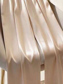 GlowEve Quần ống đứng dáng rộng, màu trơn, cạp chun, thiết kế tối giản. - Màu be - Xem 3