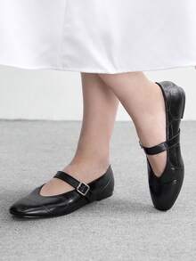 CUCCOO BIZCHIC Women's Fashion Commuter Versatile Casual Mary Jane Flat Shoes For Christmas - Pure black - View 3