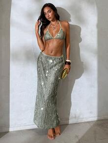 Aloruh Trang phục phong cách Bohemian mới dành cho nữ, váy dự tiệc lộng lẫy màu kaki trơn bằng vải đính sequin, chân váy dài xuyên thấu gợi cảm, trang phục đi biển và nghỉ dưỡng dành cho nữ, trang phục đi biển cho nữ, đồ đi biển cho nữ, áo khoác ngoài đi biển, áo khoác ngoài cho đồ bơi, áo khoác ngoài đi biển cho nữ, áo khoác ngoài đi biển thanh lịch cho nữ, áo khoác ngoài đi biển cho nữ, áo khoác ngoài cho đồ bơi, chân váy đính sequin, trang phục mùa hè cho nữ, chân váy dạ hội đính sequin, chân váy dài lấp lánh, chân váy lấp lánh cho nữ, chân váy lộng lẫy và quyến rũ, chân váy lấp lánh, áo khoác ngoài cho đồ bơi. - Màu xanh Ô liu - Xem 9