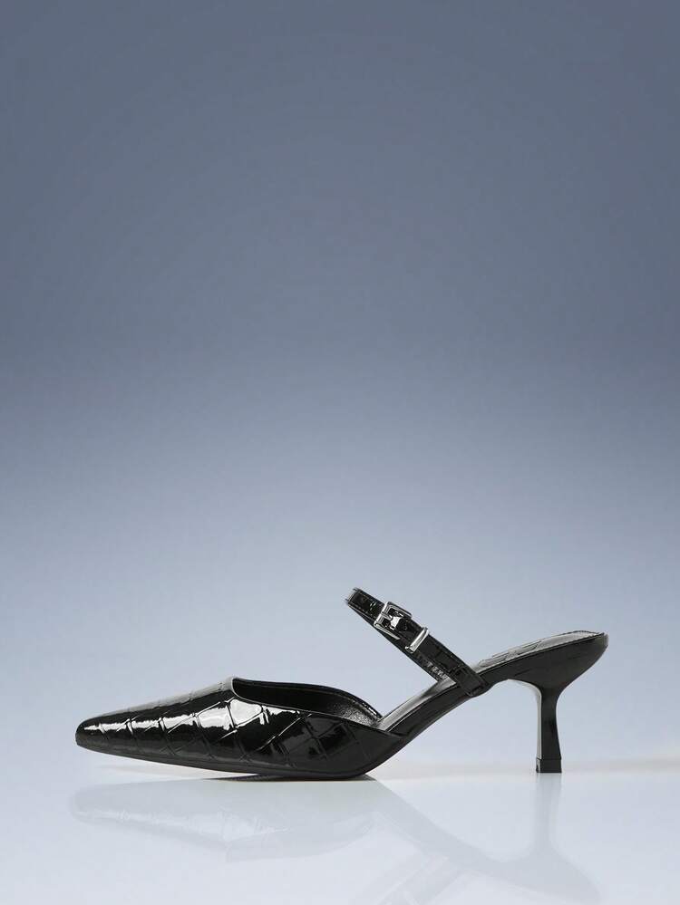 CUCCOO GRLICON 2000's Style Women's Pointed Toe Stiletto High Heel Shoes, Animal Print Leather, One-Strap Backless Pumps, Punk Chic Commuting Elegant Fashion, Suitable For Spring/Summer, Vacation, Travel