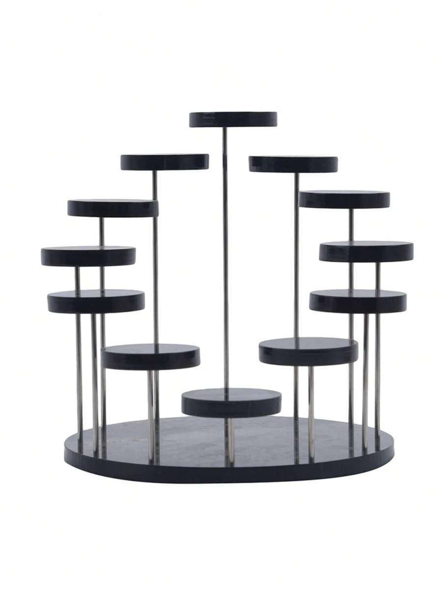 12pcs Round Acrylic Clear Stair Display Stand 4/7/12 Steps For Collectibles, Blind Box Toys, Desserts Or Cakes,Kitchen,Christmas Gift - Black - View 1