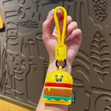 [Fun Keyring]Hot Chili & Pizza Keychain Best Friend Gift | Quirky Key Chain | Cute Foodie Accessory | Novelty Present - Multicolor - View 5