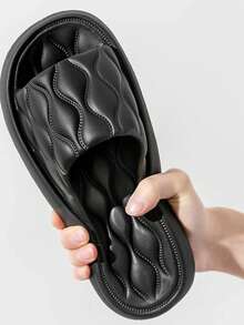 Ultra Comfortable And Flexible Slide Sandals - Black - View 2