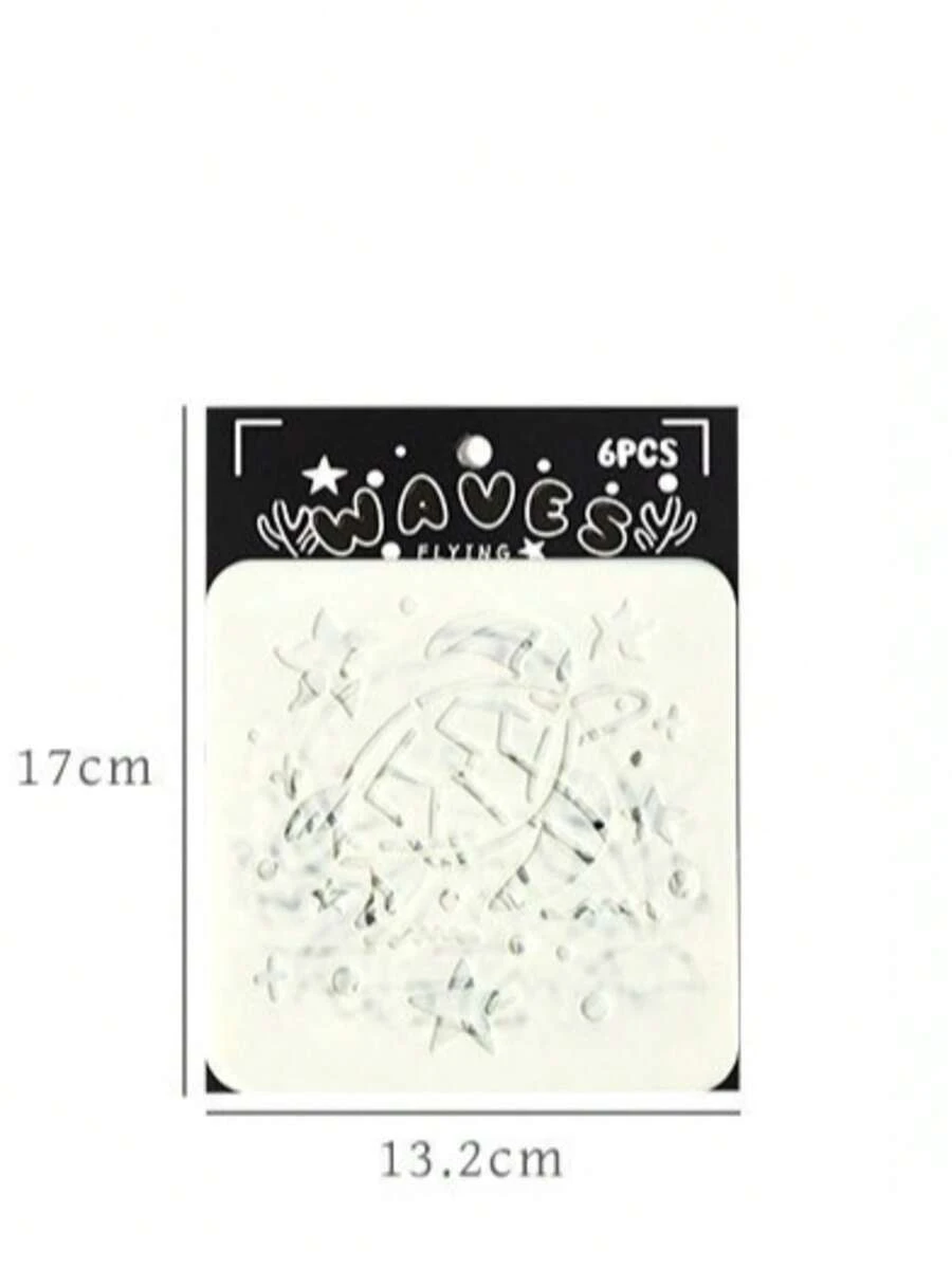 1Set Of 4 "Ocean Breeze Journal" Hollow-Out Stencils For Journals & Hand-Copy Newspapers - Cross-Border PET Drawing Templates - 4PCS - View 1