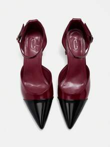 CUCCOO CURVES Women Shoes Women's Pointed Buckle Design Everyday Versatile Fashion Wide Last High Heels Valentine's Day - Multicolor - View 10