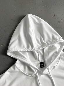 StoneGrade Men's Solid Color Drawstring Hooded Loose Casual Tank Top - White - View 6