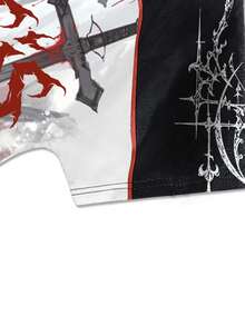 ROMWE MEN Men's Anime Print Short Sleeve T-Shirt, Suitable For Spring/Summer - Multicolor - View 3