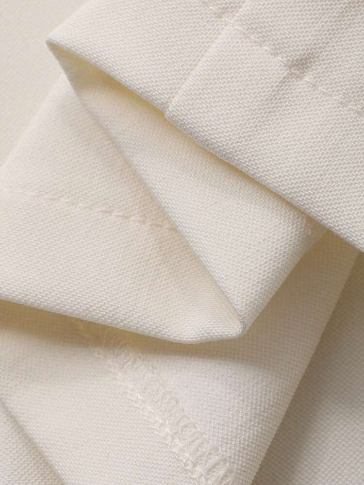 2pcs/Set Women's Casual Round Neck Petal Sleeve Crop Top And Pants Set, Spring Summer