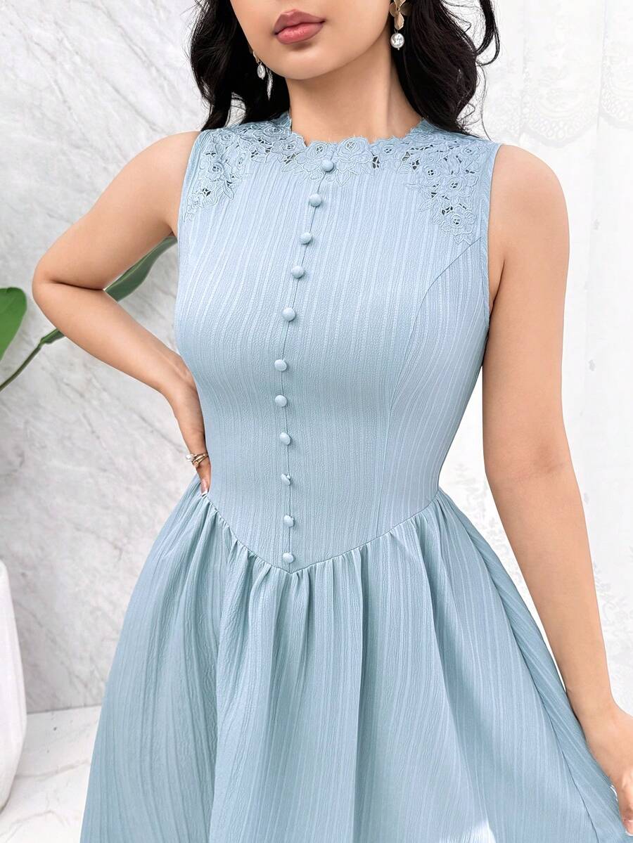 Modelyn Vestido sin mangas de unicolor y estilo minimalista para mujer, uso casual diario