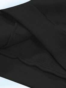 EMERY ROSE 女士休闲宽松狗狗印花圆领长袖卫衣 - 黑色 - 查看 3