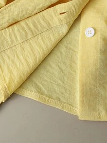 Franclia 2026 Summer New French Style Commuter Shirt With Stylish Tie-Waist Sleeveless Shirt, Versatile Irregular Top, New Yellow Women's Summer Shirt, Women's Summer Outfit, Women's Casual Top, Yellow Top, Women's Holiday Outfit - Yellow - View 3