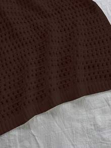 SHEIN Unity 时尚镂空性感绑带露背吊带针织连衣裙 - 咖啡棕 - 查看 6