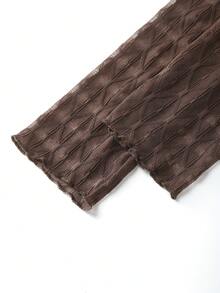 GlowEve Women's Solid Color Sheer Long Sleeve Lightweight Jacket - Brown - View 6