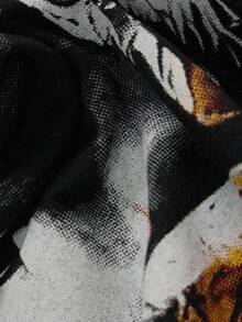 ROMWE MEN Street Life Camiseta casual de manga corta con cuello redondo y estampado de moda, para verano - Negro - Ver 3