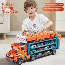 Mobil Mainan Lintasan Geser dan Angkat yang Baru, Mainan Mobil Lintasan Angkat, Truk Lipat dan Mudah Disimpan, Mainan Mobil Miniatur Paduan Logam, Mobil Mainan Interaktif. - MultiWarna - View 4