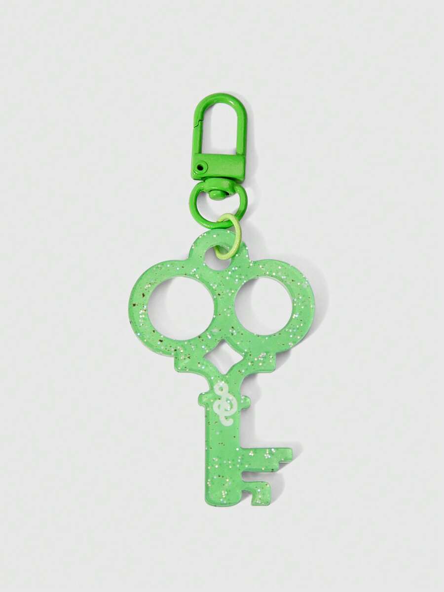 ROMWE Anime 1Pc Light Green Key Pattern Keychain, Bag Decoration, Multi-Functional Decorative Accessories, Suitable For Daily, College, And Other Matching Single Items - Light green - View 1