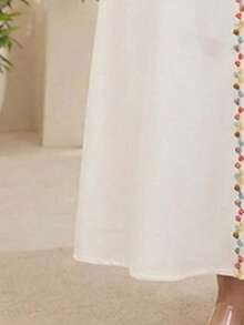 SHEIN Áo Jalabiya họa tiết hoa cho thiếu nữ, Áo Jalabiya thêu hoa cổ điển thanh lịch, Áo dài tay truyền thống tối giản kiểu Ả Rập cho thiếu nữ, phù hợp cho mùa xuân/hè, Áo dài tay kín đáo thanh lịch, Áo Abaya cầu nguyện, Thoải mái dễ chịu, Trang phục thường ngày, Phong cách nghỉ dưỡng, Áo Kaftan kín đáo, Áo Jalabiya cho thiếu nữ, Áo Jalabiya cho thiếu nữ - Nhiều màu - Xem 5