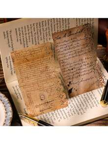 4张阁楼手稿镂空便签纸 | 复古无胶DIY日记剪贴簿用品 - 套裝 - 查看 9