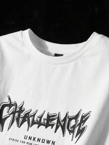 NEON BLANC Camiseta de manga de murciélago con eslogan y corte holgado para hombre - Blanco - Ver 4