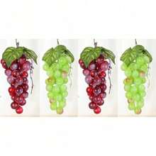 4/1pc Fake Red And Green Grapes, Plastic Lifelike Fruit Artificial Simulation Grapes For Wedding Home Kitchen Party Decor Photography Prop Gifts Birthday Graduation,Fake Plants - Multicolor - View 18