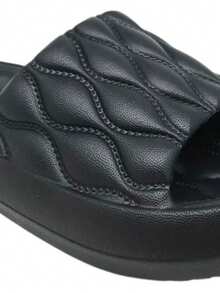 Ultra Comfortable And Flexible Slide Sandals - Black - View 4