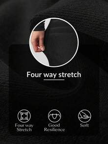 Flexra Petite Solid Color Elastic Waist Casual Versatile Jeans Custom-Designed For Petites. A Perfect Fit For The 150-160cm Build - Black - View 8