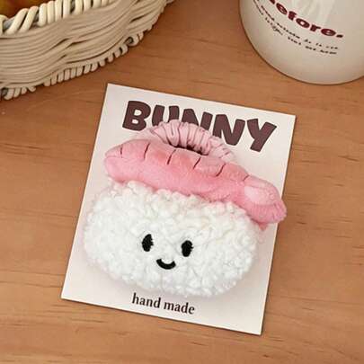 1 chiếc kẹp tóc và dây buộc tóc hình cơm nắm sushi kiểu Nhật Kawaii dễ thương, nữ tính, đa năng, dùng cho tóc mái, tóc đuôi ngựa.