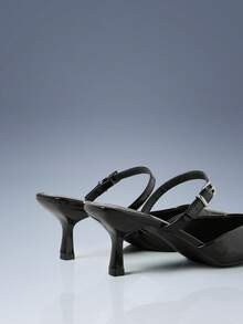 CUCCOO GRLICON 女士黑色时尚尖头粗跟高跟鞋 - 黑色 - 查看 4