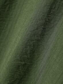 Rusticease Bộ đồ nữ gồm áo tay ngắn cổ tròn màu trơn và quần ống rộng cạp chun, kiểu dáng thường ngày. - xanh quân đội - Xem 4