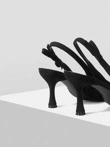 Mnmlis 女士尖头时尚高跟鞋，适合日常穿着 - 黑色 - 查看 3