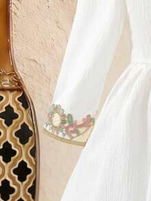 小女孩连衣裙 - 白色 - 查看 7