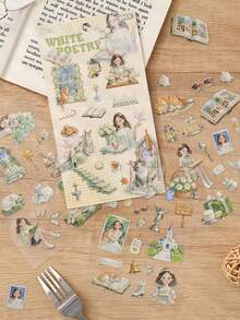 一套6张趣味十足的防水贴纸，适用于日记本、人物贴纸、宠物日记等。 - 彩色 - 查看 1